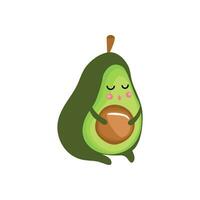 Vector cute sleeping avocado.In cartoon style, in color. On a white background.