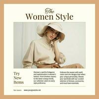 Beige Minimalist Women Fashion Style LinkedIn Post template