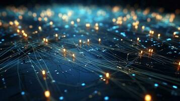 Data Fusion Abstract Lines Depicting Tech Integration Generative AI photo