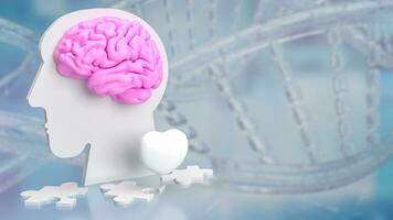 el busto cabeza y cerebro para ciencia o médico concepto 3d representación foto