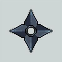 Pixel art illustration Shuriken. Pixelated Shuriken. Shuriken Ninja icon pixelated for the pixel art game and icon for website and video game. old school retro. vector