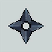 píxel Arte ilustración shuriken. pixelado shuriken. shuriken ninja icono pixelado para el píxel Arte juego y icono para sitio web y vídeo juego. antiguo colegio retro vector