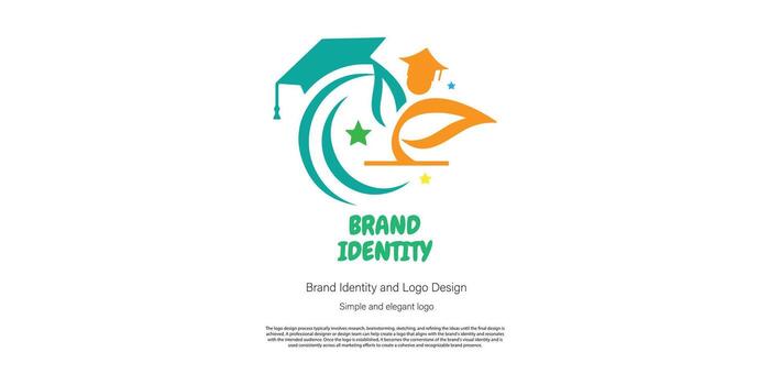 educación y estudiar logo diseño para gráfico diseñador o web desarrollador vector