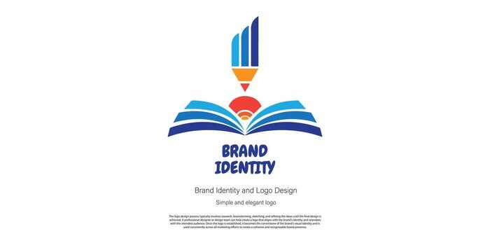 educación y estudiar logo diseño para gráfico diseñador o web desarrollador vector