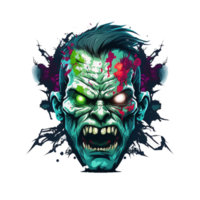 Free zombie head logo realistic photo, Ai Generative png