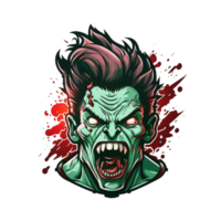 vrij zombie hoofd logo realistisch foto, ai generatief png