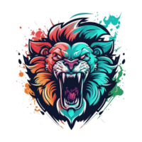 Free download lion tiger mascot logo png realistic photo, Ai Generative