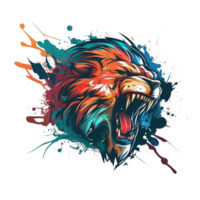 vrij downloaden leeuw tijger mascotte logo PNG realistisch foto, ai generatief