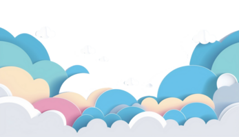 carta tagliare realistico nuvoloso sfondo png per gratuito. ai generativo