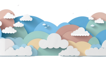 paper cut realistic cloudy background png for free. Ai Generative