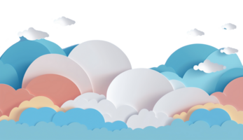 paper cut realistic cloudy background png for free. Ai Generative