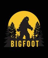 Bigfoot logo illustration tshirt design vector