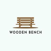 Wooden bench logo design creative idea vector