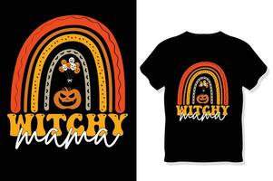 witchy mama,Retro Halloween T shirt Design vector