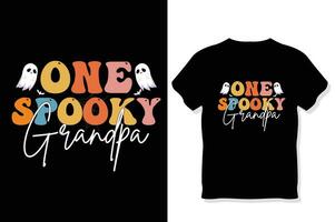 one spooky grandpa,Retro Halloween  t shirt Design vector