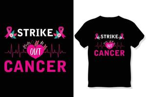 strike out cancer breast cancer awareness t shirt design vector