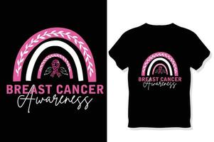 diseño de camiseta de concientización sobre el cáncer de mama vector