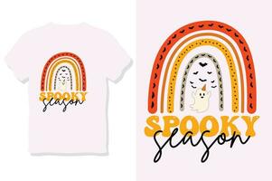 pooky season,Retro Halloween t shirt  Design vector