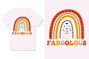 faboolous Retro Halloween t shirt Design vector