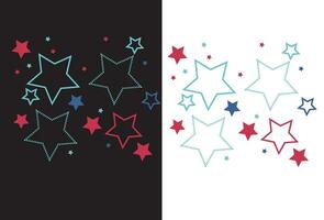 star icon vector illustration with 3 star variants. Outline, colored, and black and white, this icon can be used for decoration in designs, made for those of you who want to change various colors,