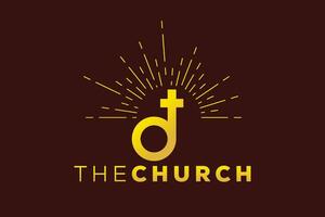 Trendy and Professional letter D church sign Christian and peaceful vector logo design