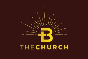 Trendy and Professional letter B church sign Christian and peaceful vector logo design