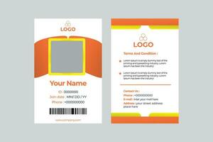 vector de plantilla de tarjeta de identidad profesional para empleados y otros