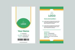 vector de plantilla de tarjeta de identidad profesional para empleados y otros
