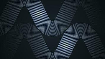 Black simple abstract background with wave style lines as the main element. vector