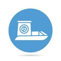 ship and boat in blue circle button vector