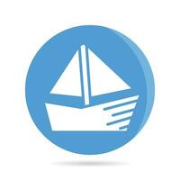 ship and boat in blue circle button vector