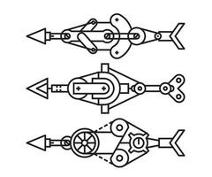 arrows weapon set line vector illustration