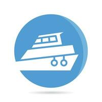ship and boat in blue circle button vector