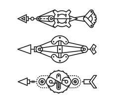 arrows weapon set line vector illustration