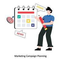 Marketing Campaign Planning Flat Style Design Vector illustration. Stock illustration