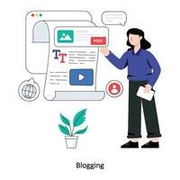 Blogging Flat Style Design Vector illustration. Stock illustration