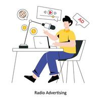 Radio Advertising Flat Style Design Vector illustration. Stock illustration