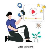 Video Marketing Flat Style Design Vector illustration. Stock illustration