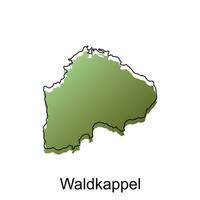 Map Of Waldkappel City Modern Simple Colorful with Outline, illustration vector design template