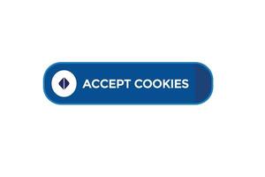 new accept cookies modern, website, click button, level, sign, speech, bubble  banner, vector