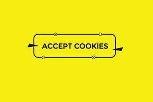 new accept cookies modern, website, click button, level, sign, speech, bubble  banner, vector