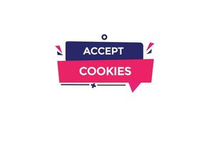new accept cookies modern, website, click button, level, sign, speech, bubble  banner, vector