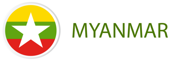 Myanmar flag in web button, button icons. png