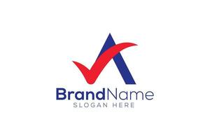 de moda y profesional letra un cheque marca hecho logo diseño vector modelo