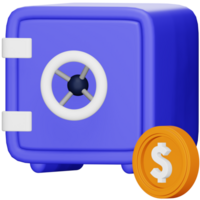 Safe box 3d rendering isometric icon. png