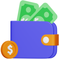 Wallet 3d rendering isometric icon. png