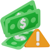 riesgo dinero 3d representación isométrica icono. png