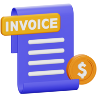 Invoice 3d rendering isometric icon. png