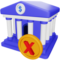 Bankrupt 3d rendering isometric icon. png