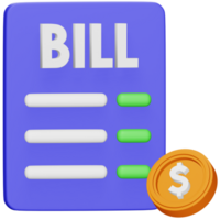 Bill 3d rendering isometric icon. png